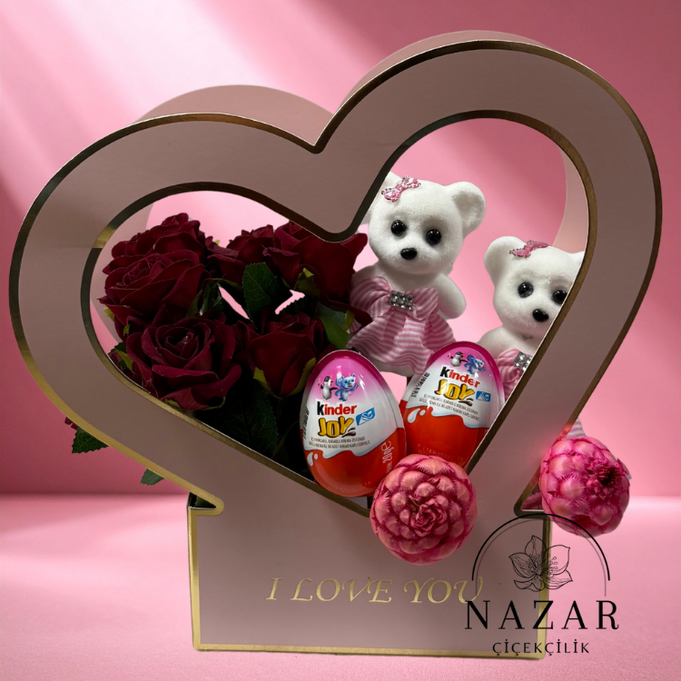 Ayıcıklı Kalp Kutu Tasarım